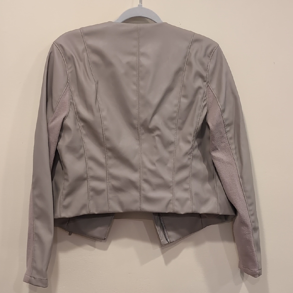 Blank NYC Gray Leather Jacket Sporty Collection - Picture 7 of 7
